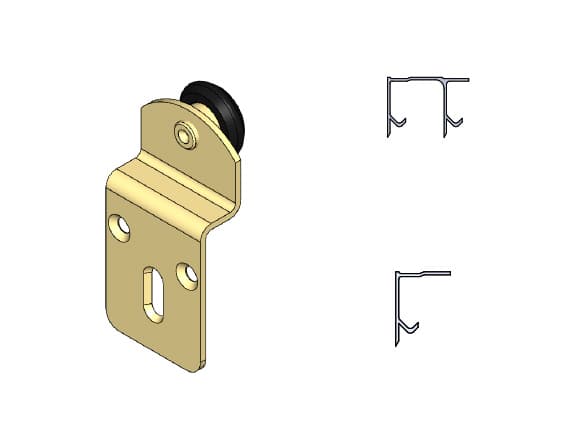 Okucie do drzwi szafowych NIKO Typ 01.000 - aluminiowa szyna jezdna Alu Natur do drzwi szaf o masie 20 kg
